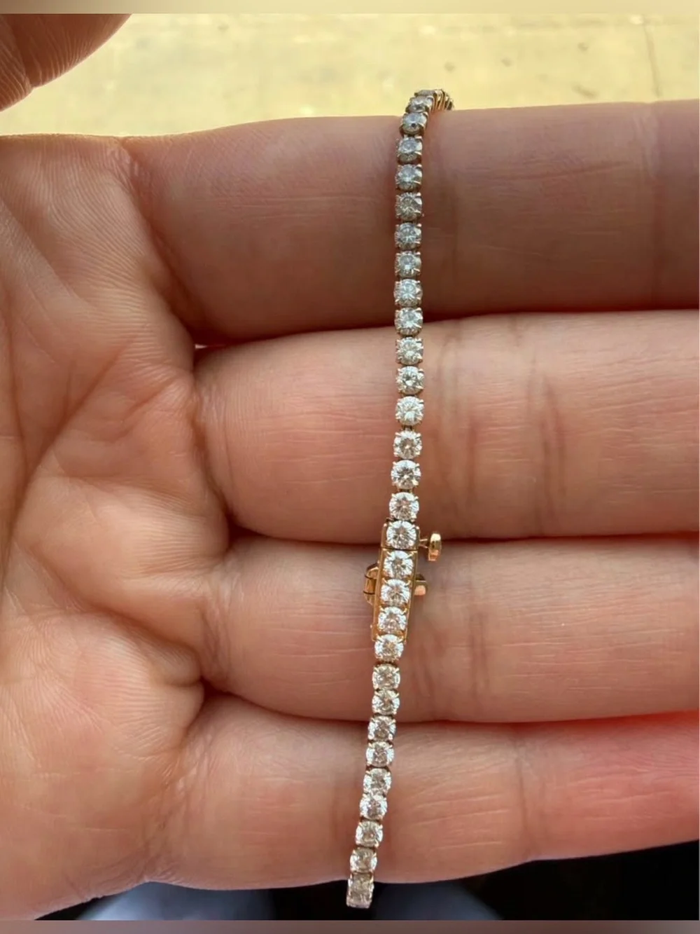 3.17 CTW Lab Grown Diamond Tennis Bracelet | 14K Yellow Gold